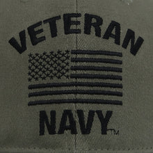 Load image into Gallery viewer, Veteran Navy Flag Hat (OD Green)