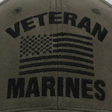 Load image into Gallery viewer, Veteran Marines Flag Hat (OD Green)