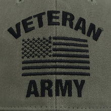 Load image into Gallery viewer, Veteran Army Flag Hat (OD Green)