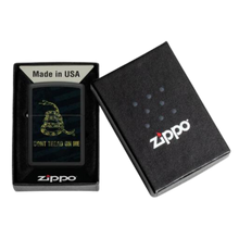 Load image into Gallery viewer, Don&#39;t Tread On Me Black Matte Zippo