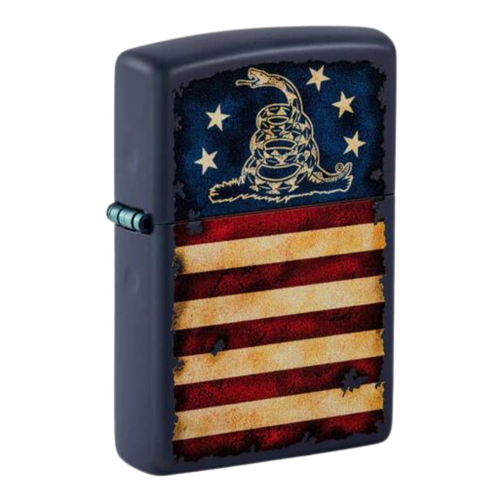 Don't Tread On Me Navy Matte Zippo