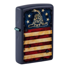 Load image into Gallery viewer, Don&#39;t Tread On Me Navy Matte Zippo