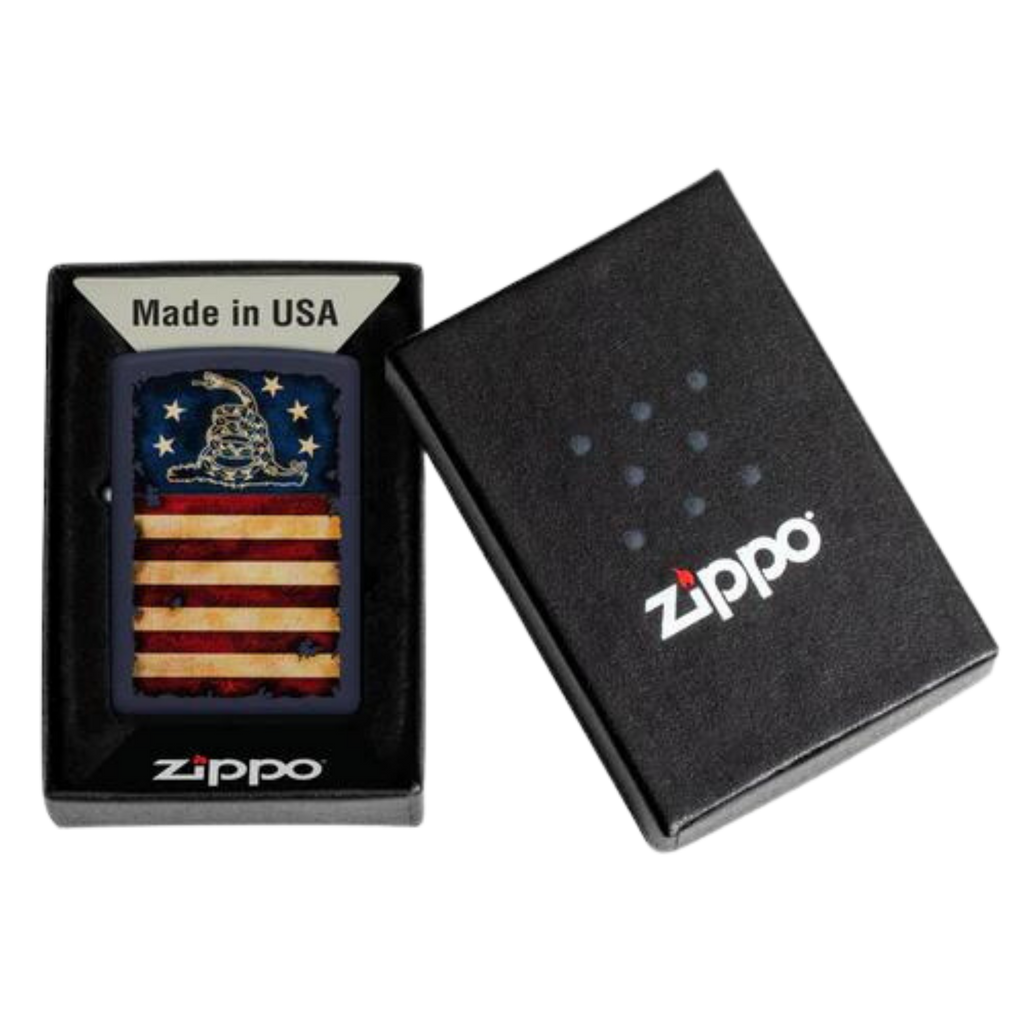 Don't Tread On Me Navy Matte Zippo