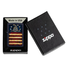 Load image into Gallery viewer, Don&#39;t Tread On Me Navy Matte Zippo