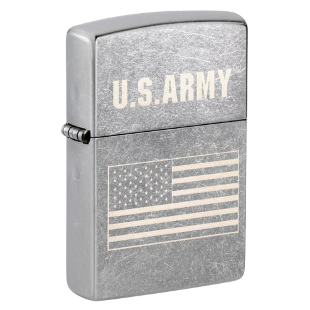 Army US Flag Street Chrome Laser Engraved Zippo