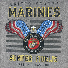 Load image into Gallery viewer, Marines Stars and Stripes T-Shirt (Graphite)