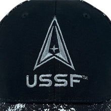 Load image into Gallery viewer, Space Force Logo Two Tone Flag Hat (Black/Star)