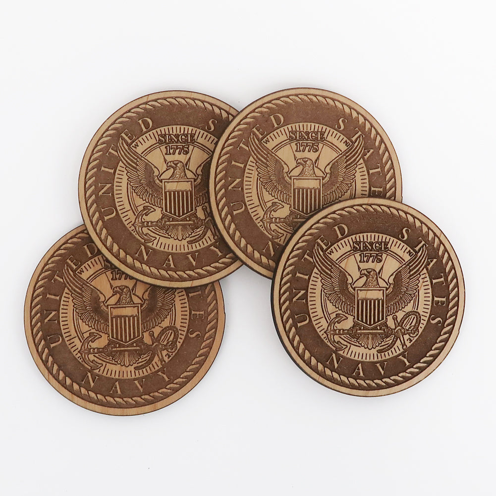 United States Navy Wood Coasters (Set of 4)