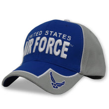 Load image into Gallery viewer, United States Air Force Two Tone Performance Hat (Grey/Royal)