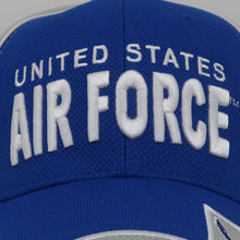 Load image into Gallery viewer, United States Air Force Two Tone Performance Hat (Grey/Royal)