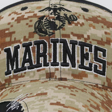 Load image into Gallery viewer, Marines EGA Distressed Camo Front Hat