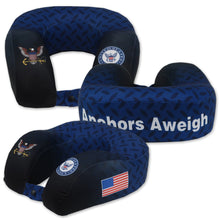 Load image into Gallery viewer, Navy Anchors Aweigh Neck Pillow (navy/black)
