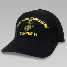Load image into Gallery viewer, ONCE A MARINE ALWAYS A MARINE HAT(BLACK)
