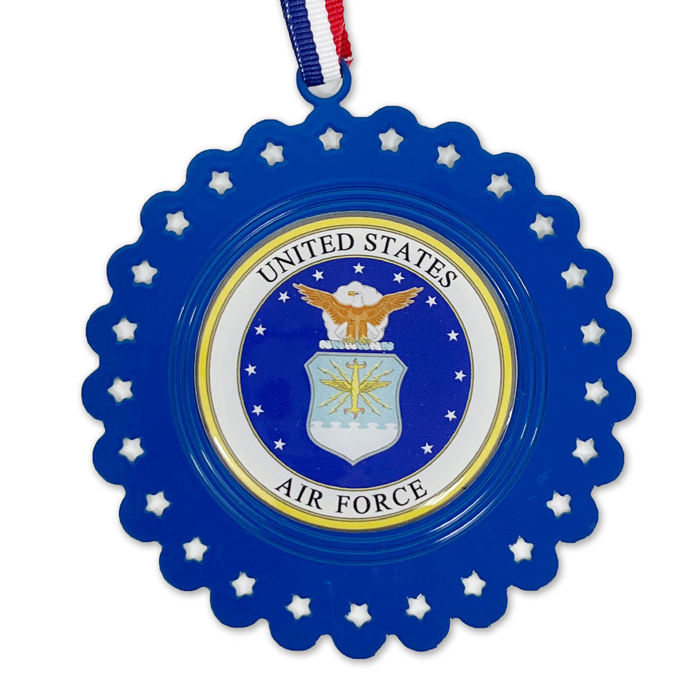 United States Air Force Seal Circle Stars Ornament (Royal)