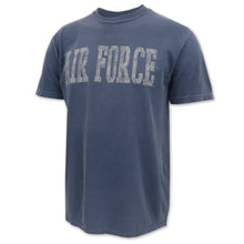 Load image into Gallery viewer, Air Force Distressed Block Comfort Colors T-Shirt (Denim)