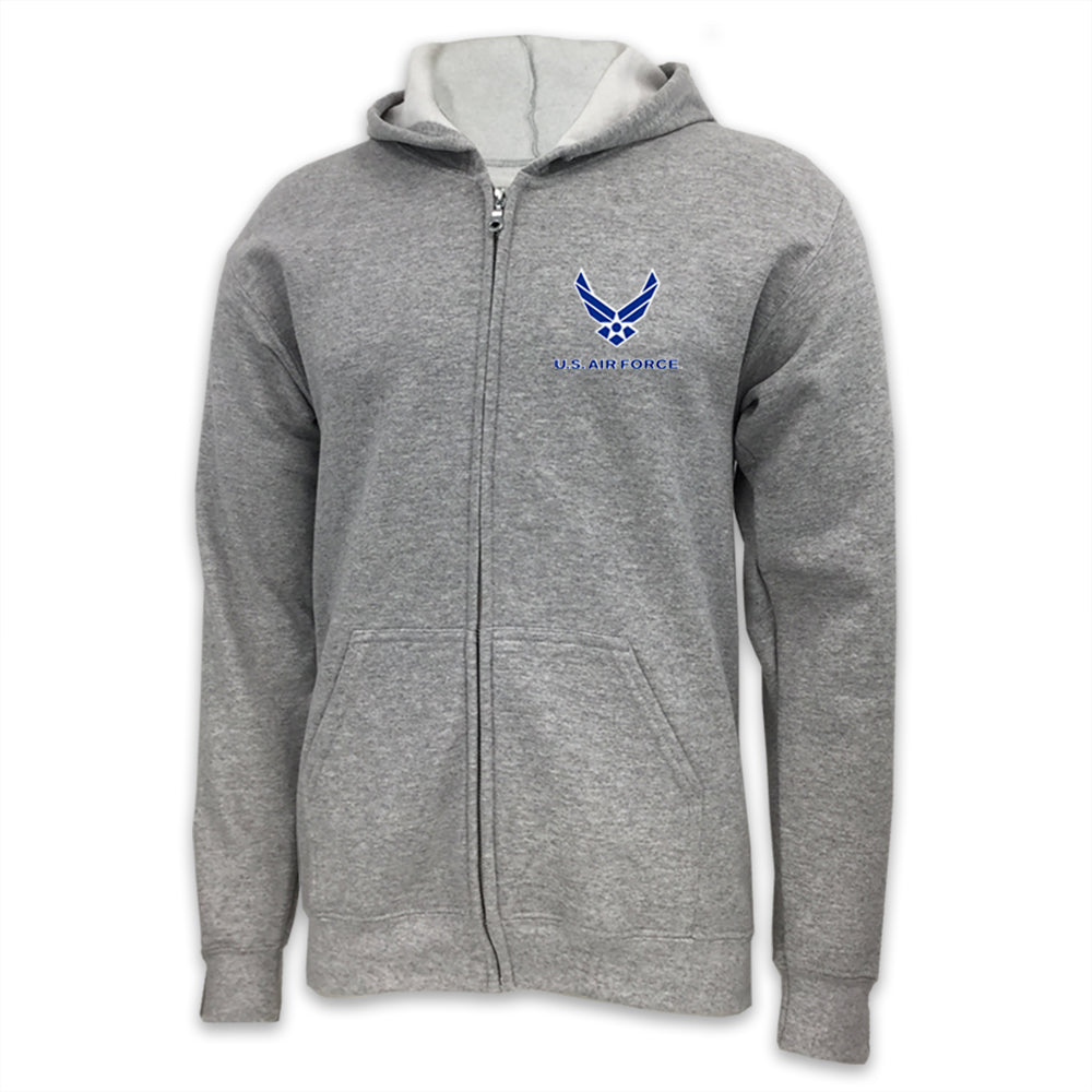 Air Force Wings Left Chest Logo Full Zip Hood