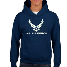 Load image into Gallery viewer, Air Force Youth Logo Core Hood (Navy)