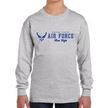 Load image into Gallery viewer, Air Force Youth Aim High Chest Print Long Sleeve