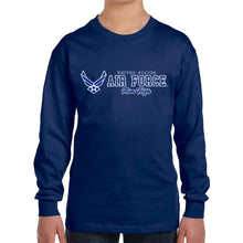 Load image into Gallery viewer, Air Force Youth Aim High Chest Print Long Sleeve