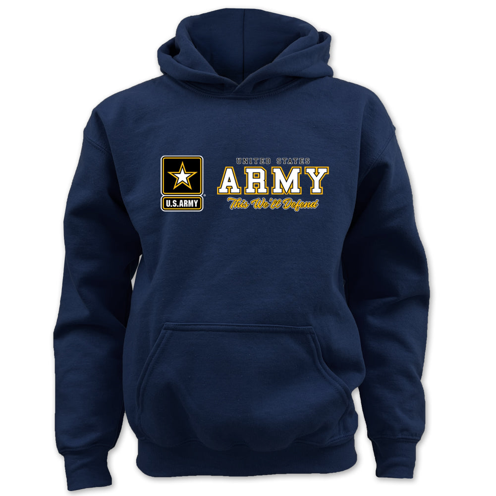 Army This We'll Defend Chest Print Youth Hood