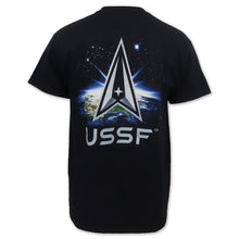 Load image into Gallery viewer, United States Space Force Earth Logo T-Shirt (Black)