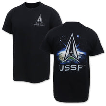 Load image into Gallery viewer, United States Space Force Earth Logo T-Shirt (Black)