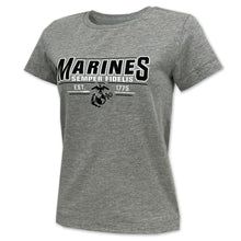 Load image into Gallery viewer, Marines Ladies Champion Semper Fi T-Shirt (Grey)