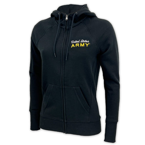 Army Champion Ladies University Full Zip Fleece Hood (Black)