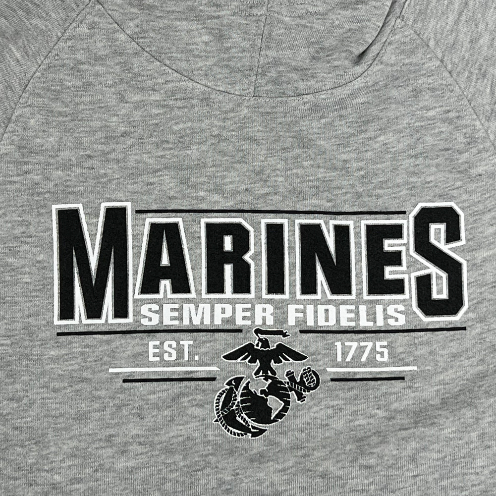 Marines Ladies Champion Semper Fi University Fleece Hood (Grey)