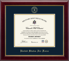 Load image into Gallery viewer, U.S. Air Force Gold Embossed Certificate Frame (Horizontal)