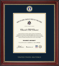 Load image into Gallery viewer, U.S. Air Force Masterpiece Medallion Certificate Frame (Vertical)
