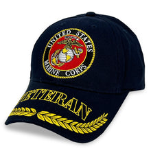 Load image into Gallery viewer, Marine Veteran Wreath Hat (Navy)