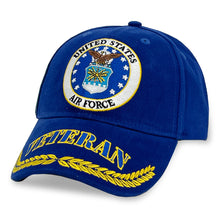 Load image into Gallery viewer, Air Force Veteran Wreath Hat (Royal)