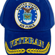 Load image into Gallery viewer, Air Force Veteran Wreath Hat (Royal)