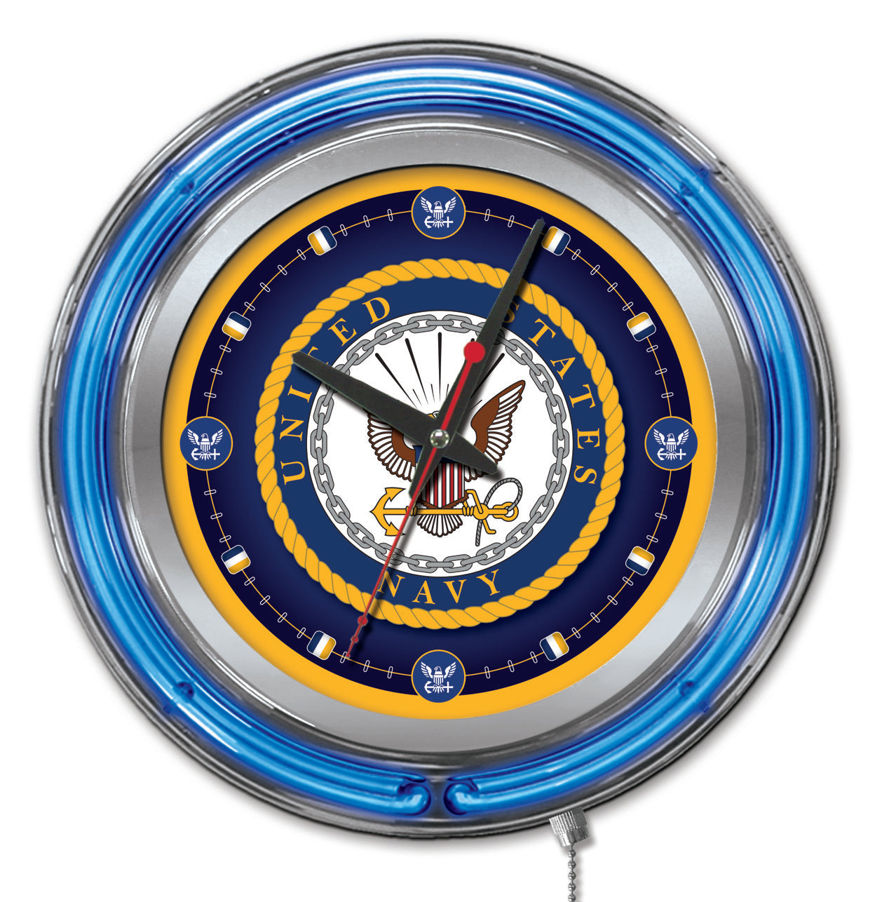 United States Navy 15" Double Neon Wall Clock