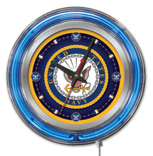 Load image into Gallery viewer, United States Navy 15&quot; Double Neon Wall Clock