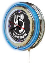 Load image into Gallery viewer, POW/MIA 15&quot; Double Neon Wall Clock