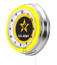 Load image into Gallery viewer, Army Star 19&quot; Double Neon Wall Clock