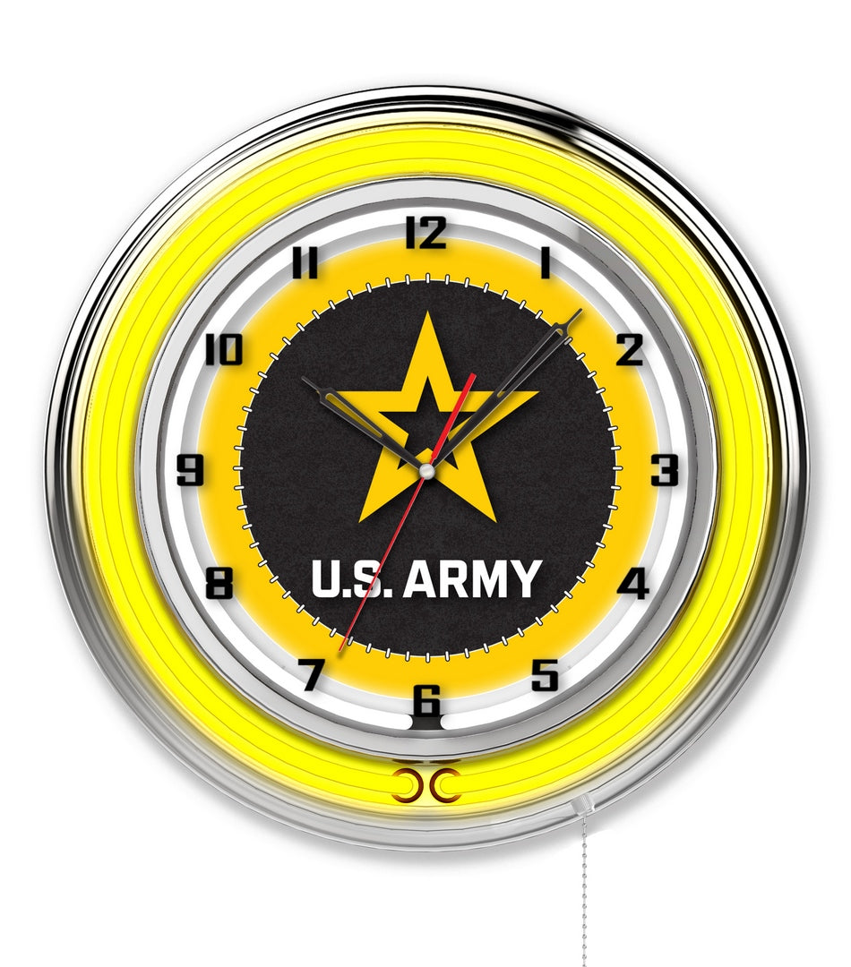 Army Star 19" Double Neon Wall Clock