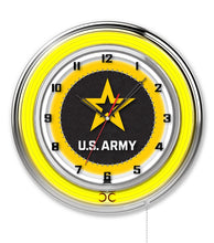 Load image into Gallery viewer, Army Star 19&quot; Double Neon Wall Clock