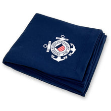 Load image into Gallery viewer, Coast Guard Seal DryBlend Fleece Stadium Blanket (Navy)