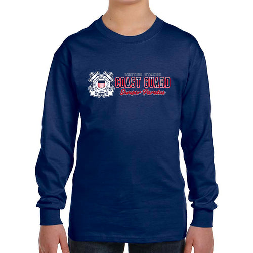 Coast Guard Youth Semper Paratus Chest Print Long Sleeve T-Shirt