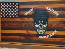 Load image into Gallery viewer, When Death Smiles Barnwood Flag Sign