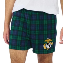 Load image into Gallery viewer, Marines EGA Logo Flannel Shorts (Blackwatch)