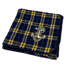 Load image into Gallery viewer, Navy Anchor Premium Flannel Blanket (Navy/Gold)