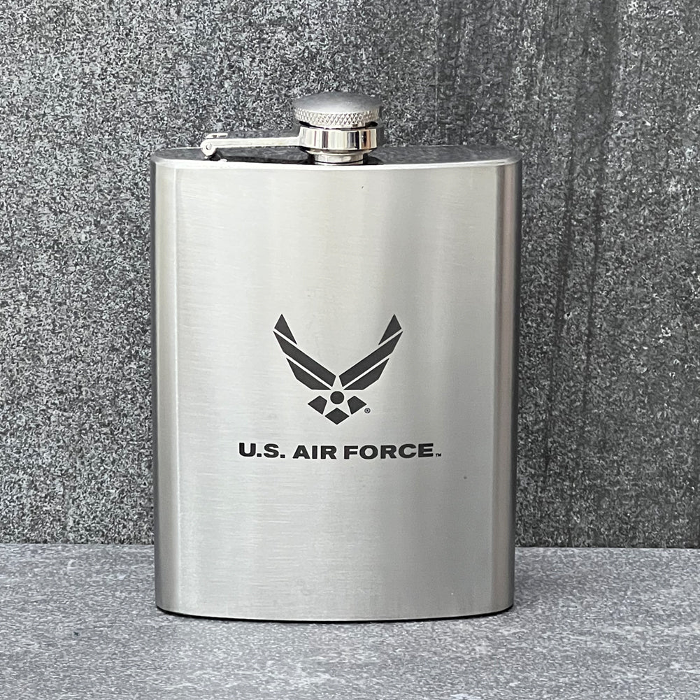 Air Force Wings 8oz Pocket Stainless Steel Canteen