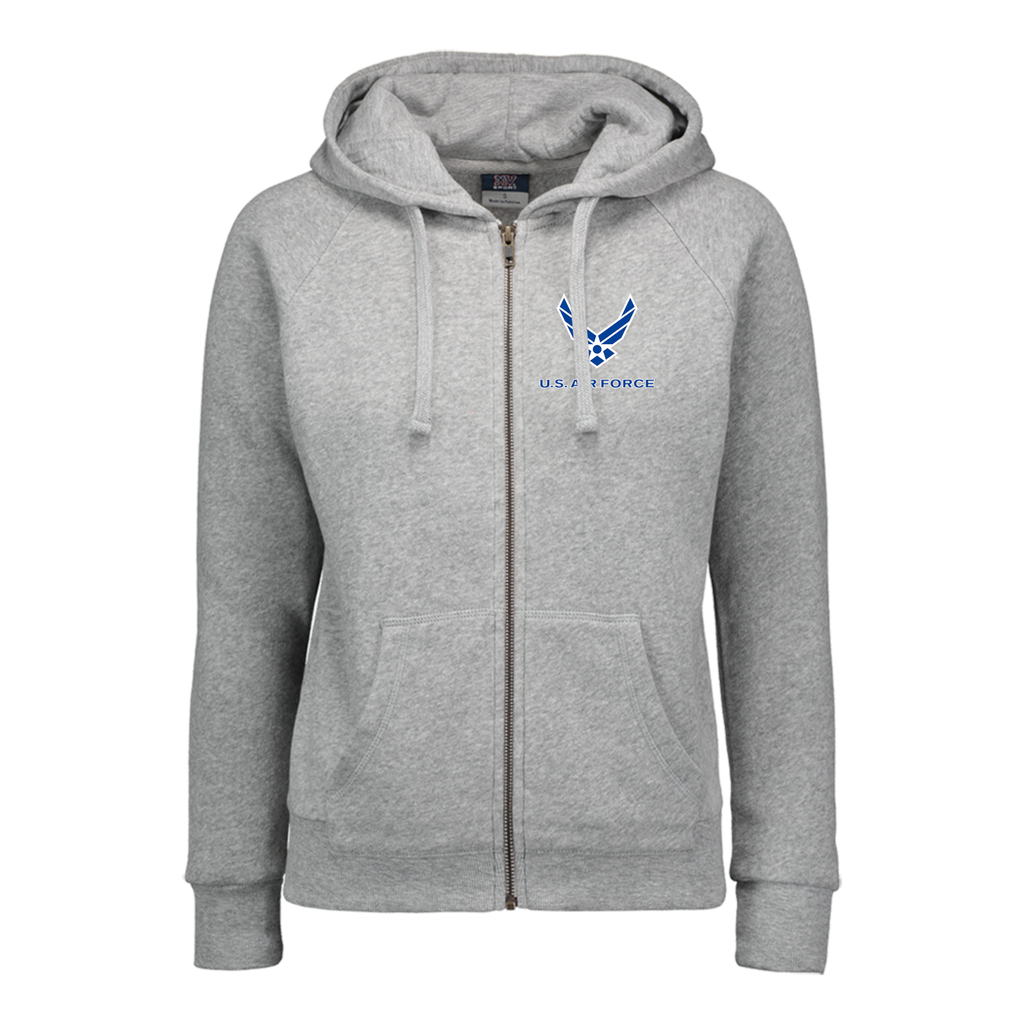 Air Force Wings Ladies Angel Fleece Full Zip Hoodie