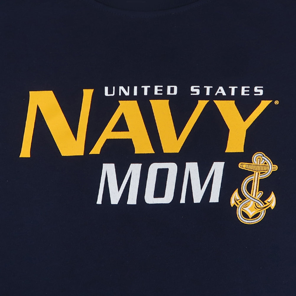 Ladies United States Navy Mom Long Sleeve T-Shirt (Navy)