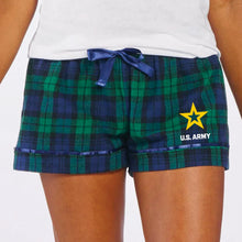 Load image into Gallery viewer, Army Star Ladies Flannel Shorts (Blackwatch)