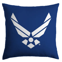 Load image into Gallery viewer, Air Force Wings Simmons Throw Pillow (Royal)